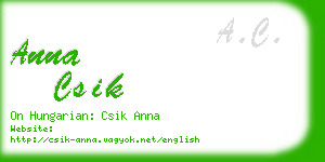 anna csik business card